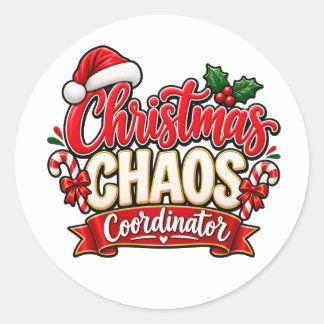 Weihnachtschaos-Koordinator Festliches Holiday-Des Runder Aufkleber