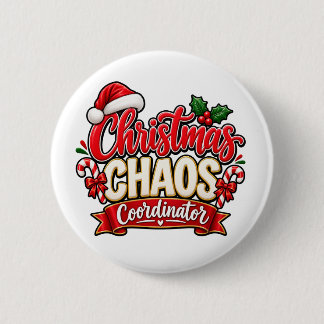 Weihnachtschaos-Koordinator Festliches Weihnachtsd Button