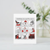 Weihnachtscharakter rund um die Welt Postkarte (Stehend Vorderseite)