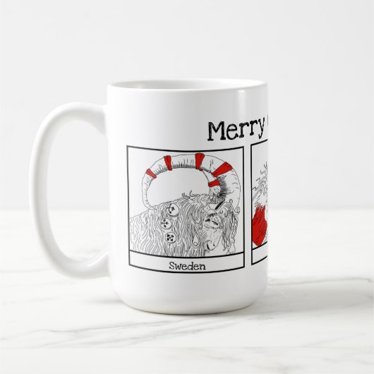 Weihnachtscharakter rund um die Weltausstellung Kaffeetasse (Links)