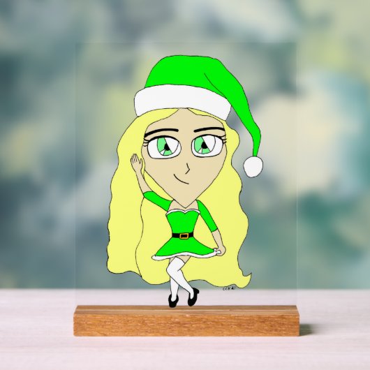 Weihnachtschibi Acrylschild (Neutral)