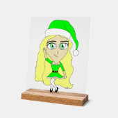 Weihnachtschibi Acrylschild (Winkel)