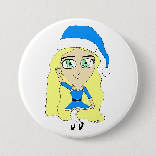 Weihnachtschibi Button (Vorderseite)