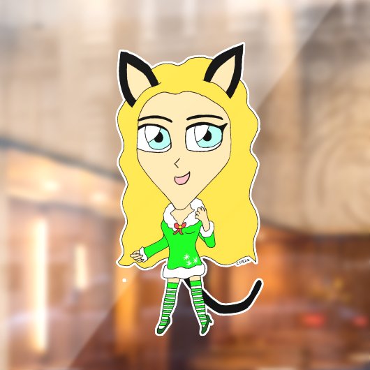 Weihnachtschibi Fensteraufkleber (Blatt 2)