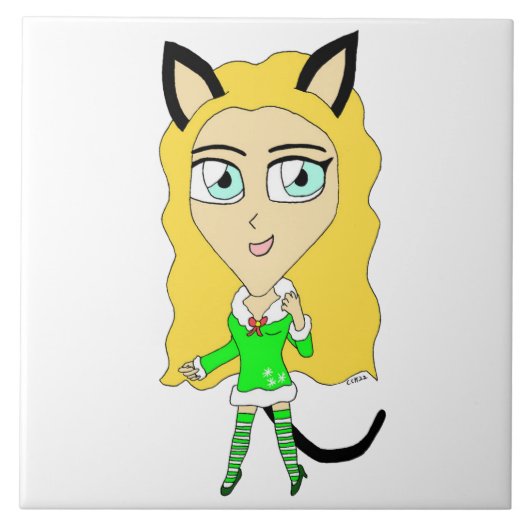 Weihnachtschibi Fliese (Vorderseite)