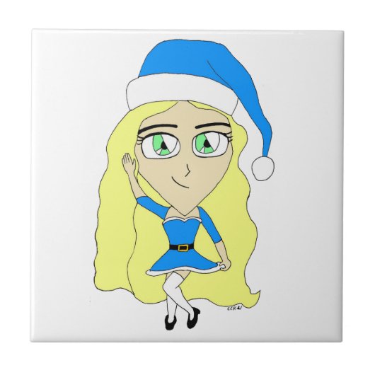 Weihnachtschibi Fliese (Vorderseite)