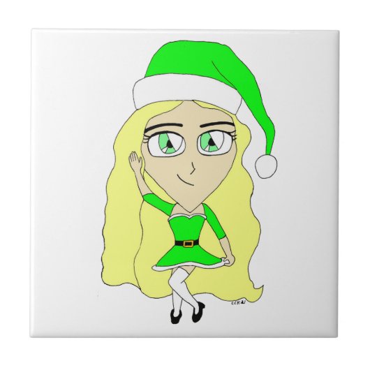 Weihnachtschibi Fliese (Vorderseite)