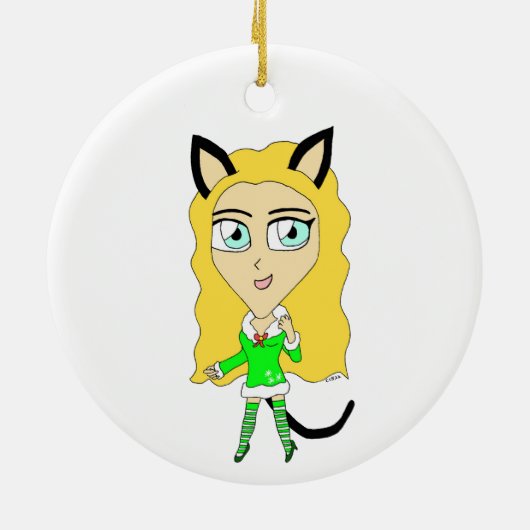 Weihnachtschibi Keramik Ornament (Hinten)