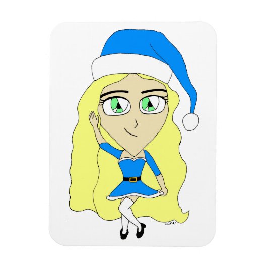 Weihnachtschibi Magnet (Vertikal)