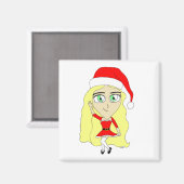 Weihnachtschibi Magnet (Vorderseite/Rückseite)