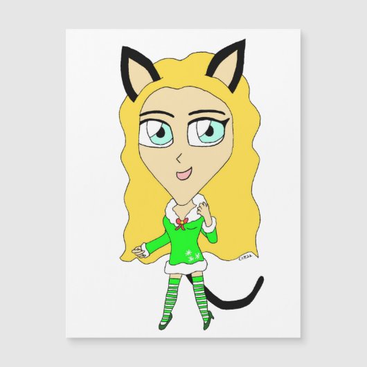 Weihnachtschibi Magnetkarte (Vorderseite)