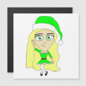 Weihnachtschibi Magnetkarte (Vorne/Hinten)