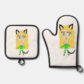 Weihnachtschibi Ofenhandschuh & Topflappen-Set (Vorderseite)