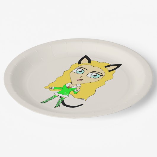 Weihnachtschibi Pappteller (Schrägansicht)