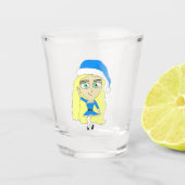 Weihnachtschibi Schnapsglas (Vorderseite)