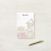 WeihnachtsChihuahua verfolgen Post-it Klebezettel (Auf Schreibtisch)