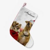 WeihnachtsChihuahua verfolgt personalisierten Kleiner Weihnachtsstrumpf (Vorderansicht (hängend))