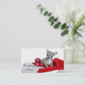 WeihnachtsChihuahuahund Visitenkarte (Stehend Vorderseite)