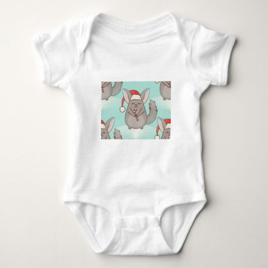 Weihnachtschinchillas Baby Strampler (Vorderseite)