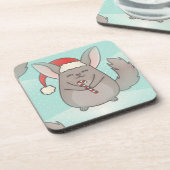 Weihnachtschinchillas Getränkeuntersetzer (Linke Seite)