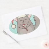 Weihnachtschinchillas Ovaler Aufkleber (Umschlag)