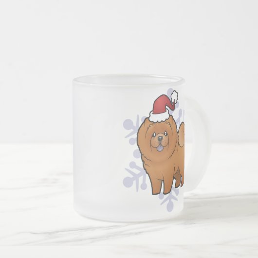 WeihnachtsChow-Chow Mattglastasse (VorderseiteRechts)