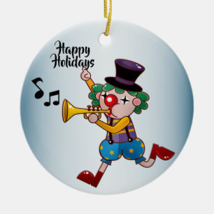 WeihnachtsCircus Clownmusik Keramik Ornament
