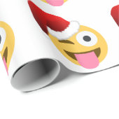 Weihnachtsclaus windet Emoji Geschenkpapier (Rolleneckpunkt)