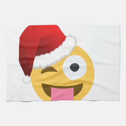 Weihnachtsclaus windet Emoji Handtuch (Horizontal)