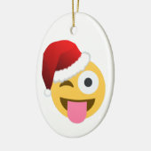 Weihnachtsclaus windet Emoji Keramik Ornament (Links)