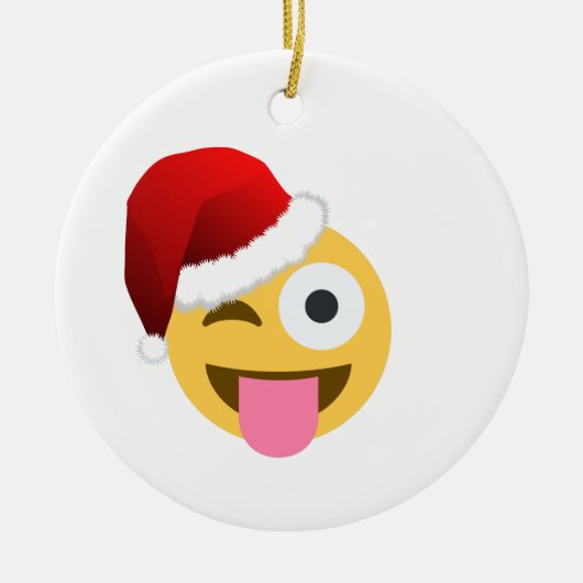 Weihnachtsclaus windet Emoji Keramikornament (Vorne)