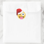 Weihnachtsclaus windet Emoji Quadratischer Aufkleber (Tasche)