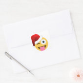 Weihnachtsclaus windet Emoji Quadratischer Aufkleber (Umschlag)