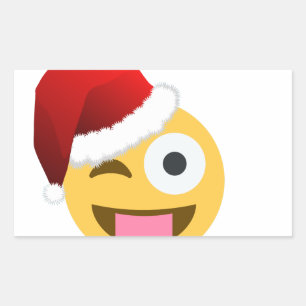 Weihnachtsclaus windet Emoji Rechteckiger Aufkleber