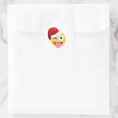 Weihnachtsclaus windet Emoji Runder Aufkleber (Tasche)
