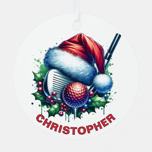 Weihnachtsclub & Ball Individuelle Name Ornament Aus Metall (Rückseite)