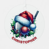 Weihnachtsclub & Ball Individuelle Name Ornament Aus Metall (Vorderseite)