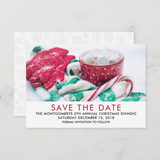 Weihnachtscoa | Candy Cane | Scarf und Mitt Save The Date (Vorne/Hinten)