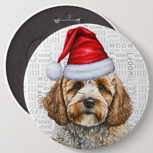 Weihnachtscockapoo Button (Vorne & Hinten)