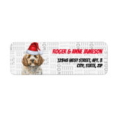 Weihnachtscockapoo Santa Dog Rücksendeadresse (Vorne)