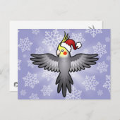 Weihnachtscockatiel Feiertagspostkarte (Vorne/Hinten)