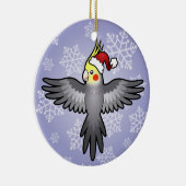 WeihnachtsCockatiel Keramik Ornament (Rechts)