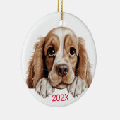 Weihnachtscocker-Hund Keramik Ornament (Rechts)