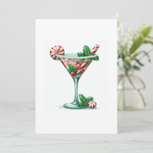 Weihnachtscocktail Einladung (Stehend Vorderseite)