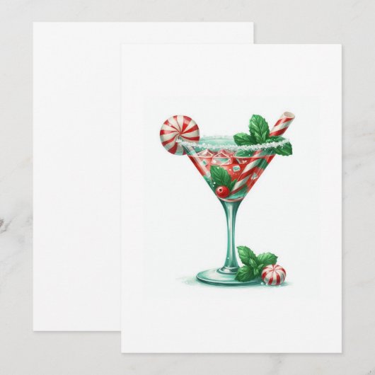 Weihnachtscocktail Einladung (Vorne/Hinten)