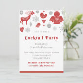 Weihnachtscocktail Einladung Classic Grau (Stehend Vorderseite)