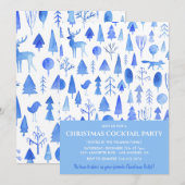 Weihnachtscocktail Einladung Schöne Wasserfarbe (Vorne/Hinten)