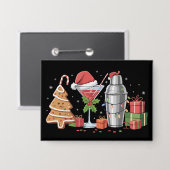Weihnachtscocktail Espresso Martini Drink Party Button (Vorderseite/Rückseite)
