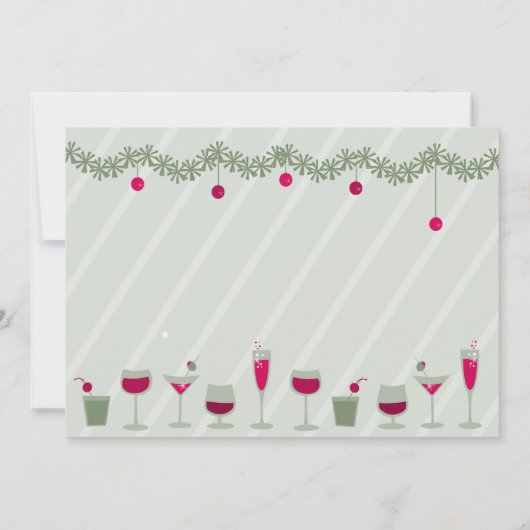 Weihnachtscocktail-Feier Einladung (Rückseite)
