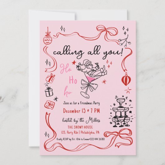 Weihnachtscocktail Feiertag Ankündigung (Vorderseite)